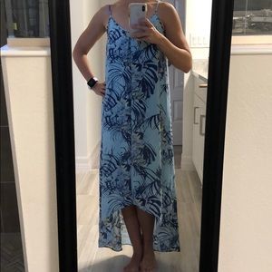 Floral blue XS spaghetti strap dress